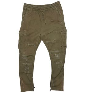 FairPlay khaki distressed cargo pants